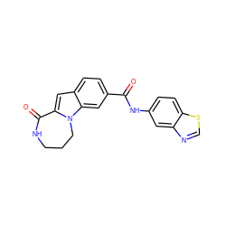 O=C(Nc1ccc2scnc2c1)c1ccc2cc3n(c2c1)CCCNC3=O ZINC000147721652