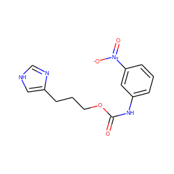 O=C(Nc1cccc([N+](=O)[O-])c1)OCCCc1c[nH]cn1 ZINC000013747040