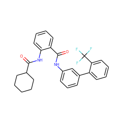 O=C(Nc1cccc(-c2ccccc2C(F)(F)F)c1)c1ccccc1NC(=O)C1CCCCC1 ZINC000199852562