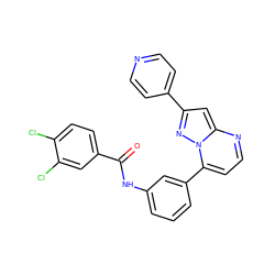 O=C(Nc1cccc(-c2ccnc3cc(-c4ccncc4)nn23)c1)c1ccc(Cl)c(Cl)c1 ZINC000049067267