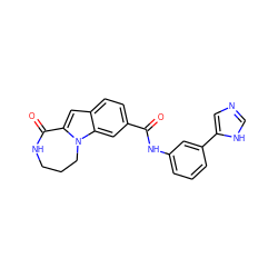 O=C(Nc1cccc(-c2cnc[nH]2)c1)c1ccc2cc3n(c2c1)CCCNC3=O ZINC000073221281