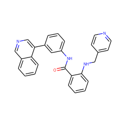 O=C(Nc1cccc(-c2cncc3ccccc23)c1)c1ccccc1NCc1ccncc1 ZINC000027644428