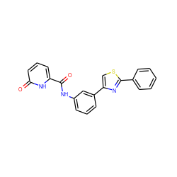 O=C(Nc1cccc(-c2csc(-c3ccccc3)n2)c1)c1cccc(=O)[nH]1 ZINC000169329343