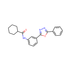 O=C(Nc1cccc(-c2nnc(-c3ccccc3)o2)c1)C1CCCCC1 ZINC000000619500