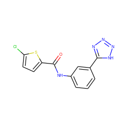 O=C(Nc1cccc(-c2nnn[nH]2)c1)c1ccc(Cl)s1 ZINC000006726162