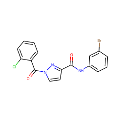 O=C(Nc1cccc(Br)c1)c1ccn(C(=O)c2ccccc2Cl)n1 ZINC000001088521