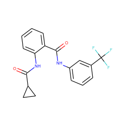 O=C(Nc1cccc(C(F)(F)F)c1)c1ccccc1NC(=O)C1CC1 ZINC000199853242