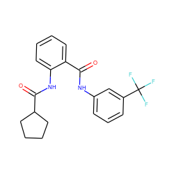 O=C(Nc1cccc(C(F)(F)F)c1)c1ccccc1NC(=O)C1CCCC1 ZINC000004727657