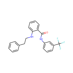 O=C(Nc1cccc(C(F)(F)F)c1)c1ccccc1NCCc1ccccc1 ZINC000224927071