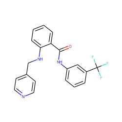 O=C(Nc1cccc(C(F)(F)F)c1)c1ccccc1NCc1ccncc1 ZINC000001912572