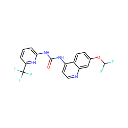 O=C(Nc1cccc(C(F)(F)F)n1)Nc1ccnc2cc(OC(F)F)ccc12 ZINC000063540307