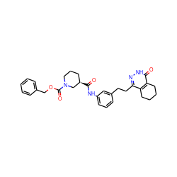 O=C(Nc1cccc(CCc2n[nH]c(=O)c3c2CCCC3)c1)[C@@H]1CCCN(C(=O)OCc2ccccc2)C1 ZINC000167867915