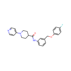 O=C(Nc1cccc(COc2ccc(F)cc2)c1)C1CCN(c2ccncc2)CC1 ZINC000096285748