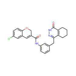 O=C(Nc1cccc(Cc2n[nH]c(=O)c3c2CCCC3)c1)C1=Cc2cc(Cl)ccc2OC1 ZINC000167685976