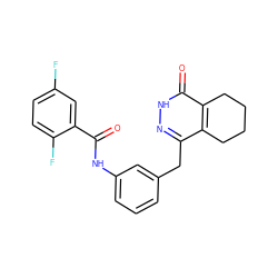 O=C(Nc1cccc(Cc2n[nH]c(=O)c3c2CCCC3)c1)c1cc(F)ccc1F ZINC000168541572