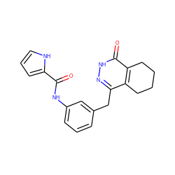 O=C(Nc1cccc(Cc2n[nH]c(=O)c3c2CCCC3)c1)c1ccc[nH]1 ZINC000169138966