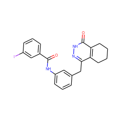 O=C(Nc1cccc(Cc2n[nH]c(=O)c3c2CCCC3)c1)c1cccc(I)c1 ZINC000168178236