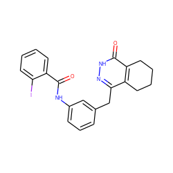 O=C(Nc1cccc(Cc2n[nH]c(=O)c3c2CCCC3)c1)c1ccccc1I ZINC000167852336