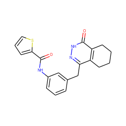 O=C(Nc1cccc(Cc2n[nH]c(=O)c3c2CCCC3)c1)c1cccs1 ZINC000167443510