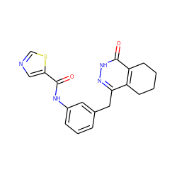 O=C(Nc1cccc(Cc2n[nH]c(=O)c3c2CCCC3)c1)c1cncs1 ZINC000169171990