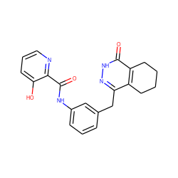 O=C(Nc1cccc(Cc2n[nH]c(=O)c3c2CCCC3)c1)c1ncccc1O ZINC000168457760