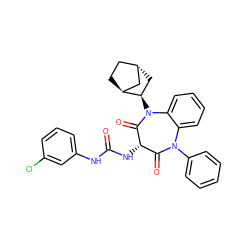 O=C(Nc1cccc(Cl)c1)N[C@H]1C(=O)N(c2ccccc2)c2ccccc2N([C@@H]2C[C@H]3CC[C@H]2C3)C1=O ZINC000253638850