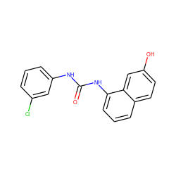 O=C(Nc1cccc(Cl)c1)Nc1cccc2ccc(O)cc12 ZINC000071334144