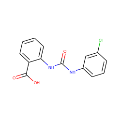 O=C(Nc1cccc(Cl)c1)Nc1ccccc1C(=O)O ZINC000000397443