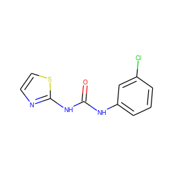 O=C(Nc1cccc(Cl)c1)Nc1nccs1 ZINC000000815686