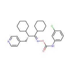 O=C(Nc1cccc(Cl)c1)O/N=C(\C1CCCCC1)[C@H](Cc1ccncc1)C1CCCCC1 ZINC000058627057