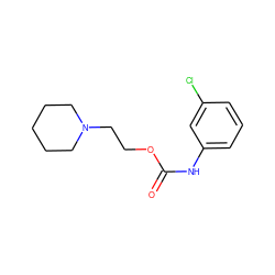 O=C(Nc1cccc(Cl)c1)OCCN1CCCCC1 ZINC000003622037