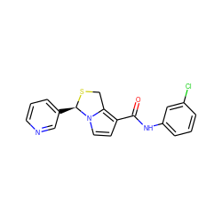 O=C(Nc1cccc(Cl)c1)c1ccn2c1CS[C@@H]2c1cccnc1 ZINC000005161771