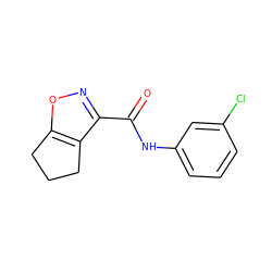 O=C(Nc1cccc(Cl)c1)c1noc2c1CCC2 ZINC000000426286