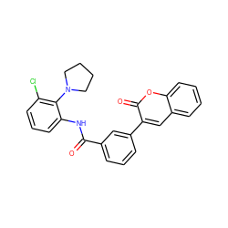 O=C(Nc1cccc(Cl)c1N1CCCC1)c1cccc(-c2cc3ccccc3oc2=O)c1 ZINC000003016930