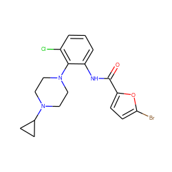 O=C(Nc1cccc(Cl)c1N1CCN(C2CC2)CC1)c1ccc(Br)o1 ZINC000062241844