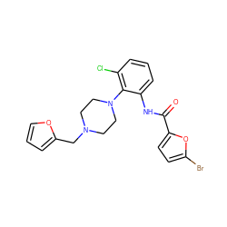 O=C(Nc1cccc(Cl)c1N1CCN(Cc2ccco2)CC1)c1ccc(Br)o1 ZINC000062241847