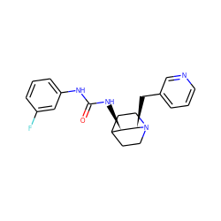 O=C(Nc1cccc(F)c1)N[C@@H]1C2CCN(CC2)[C@@H]1Cc1cccnc1 ZINC000028522584