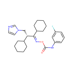 O=C(Nc1cccc(F)c1)O/N=C(\C1CCCCC1)[C@@H](Cn1ccnc1)C1CCCCC1 ZINC000058468767