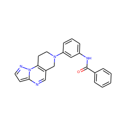 O=C(Nc1cccc(N2CCc3c(cnc4ccnn34)C2)c1)c1ccccc1 ZINC001772638816