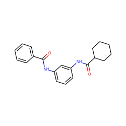 O=C(Nc1cccc(NC(=O)C2CCCCC2)c1)c1ccccc1 ZINC000013631893