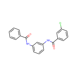 O=C(Nc1cccc(NC(=O)c2cccc(Cl)c2)c1)c1ccccc1 ZINC000008434701