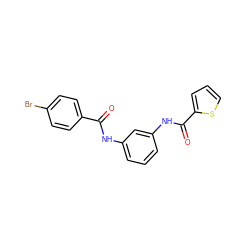 O=C(Nc1cccc(NC(=O)c2cccs2)c1)c1ccc(Br)cc1 ZINC000001088483