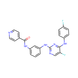 O=C(Nc1cccc(Nc2ncc(F)c(Nc3ccc(F)cc3)n2)c1)c1ccncc1 ZINC000653753142