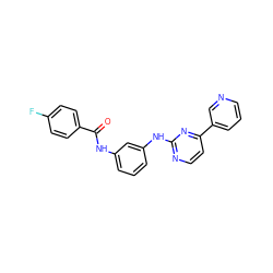 O=C(Nc1cccc(Nc2nccc(-c3cccnc3)n2)c1)c1ccc(F)cc1 ZINC000029558275