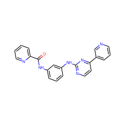 O=C(Nc1cccc(Nc2nccc(-c3cccnc3)n2)c1)c1ccccn1 ZINC000029555561