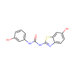 O=C(Nc1cccc(O)c1)Nc1nc2ccc(O)cc2s1 ZINC000112964028