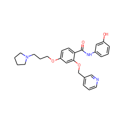 O=C(Nc1cccc(O)c1)c1ccc(OCCCN2CCCC2)cc1OCc1cccnc1 ZINC000072182342