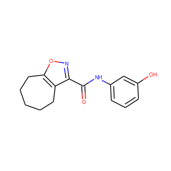 O=C(Nc1cccc(O)c1)c1noc2c1CCCCC2 ZINC000000426571