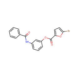 O=C(Nc1cccc(OC(=O)c2ccc(Br)o2)c1)c1ccccc1 ZINC000000990386