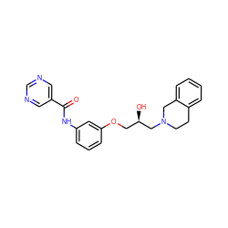 O=C(Nc1cccc(OC[C@@H](O)CN2CCc3ccccc3C2)c1)c1cncnc1 ZINC000218393803